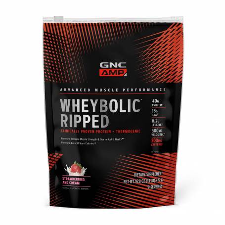 Amp Wheybolic Ripped, Proteina Din Zer, Cu Aroma De Crema De Capsuni, 477G - GNC