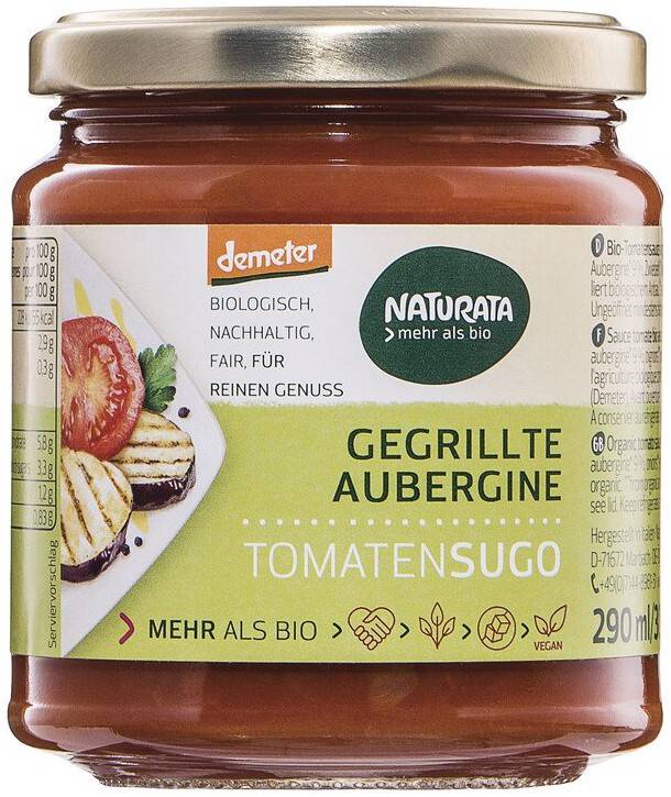 Vinete la gratar in sos de rosii, eco-bio, 300 g, Naturata