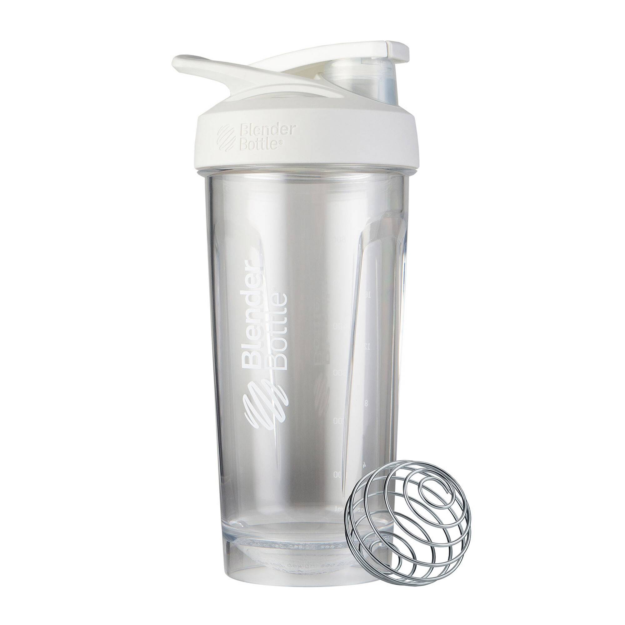Blender Bottle Shaker Strada Tritan Alb Transparent, Capacitate 800ml - GNC