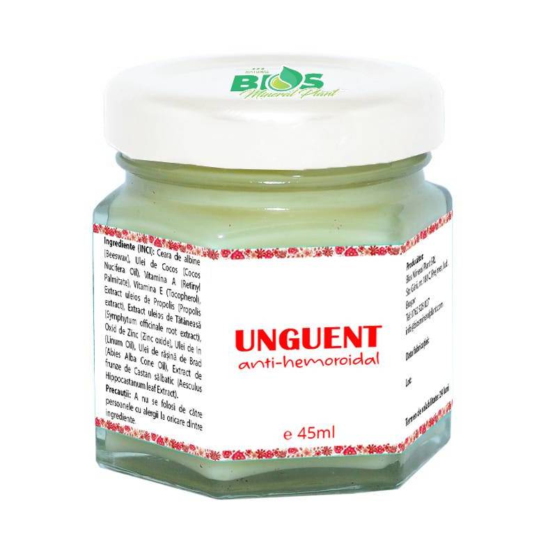 Unguent anti-hemoroidal, 45ml - Bios Mineral Plant