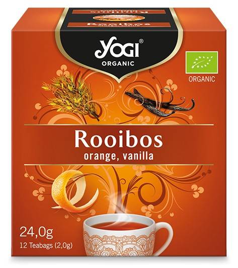 Ceai Rooibos, portocale si vanilie Eco-Bio 12 pliculete - Yogi Tea