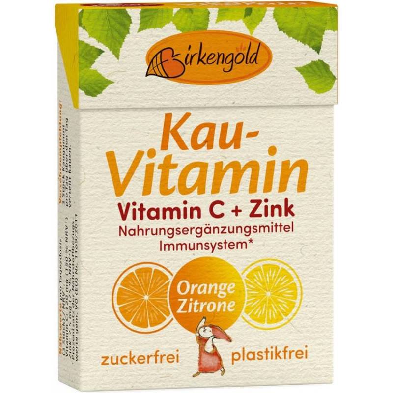 Bomboane cu xylitol, vitamina C si Zinc, 28g, Birkengold