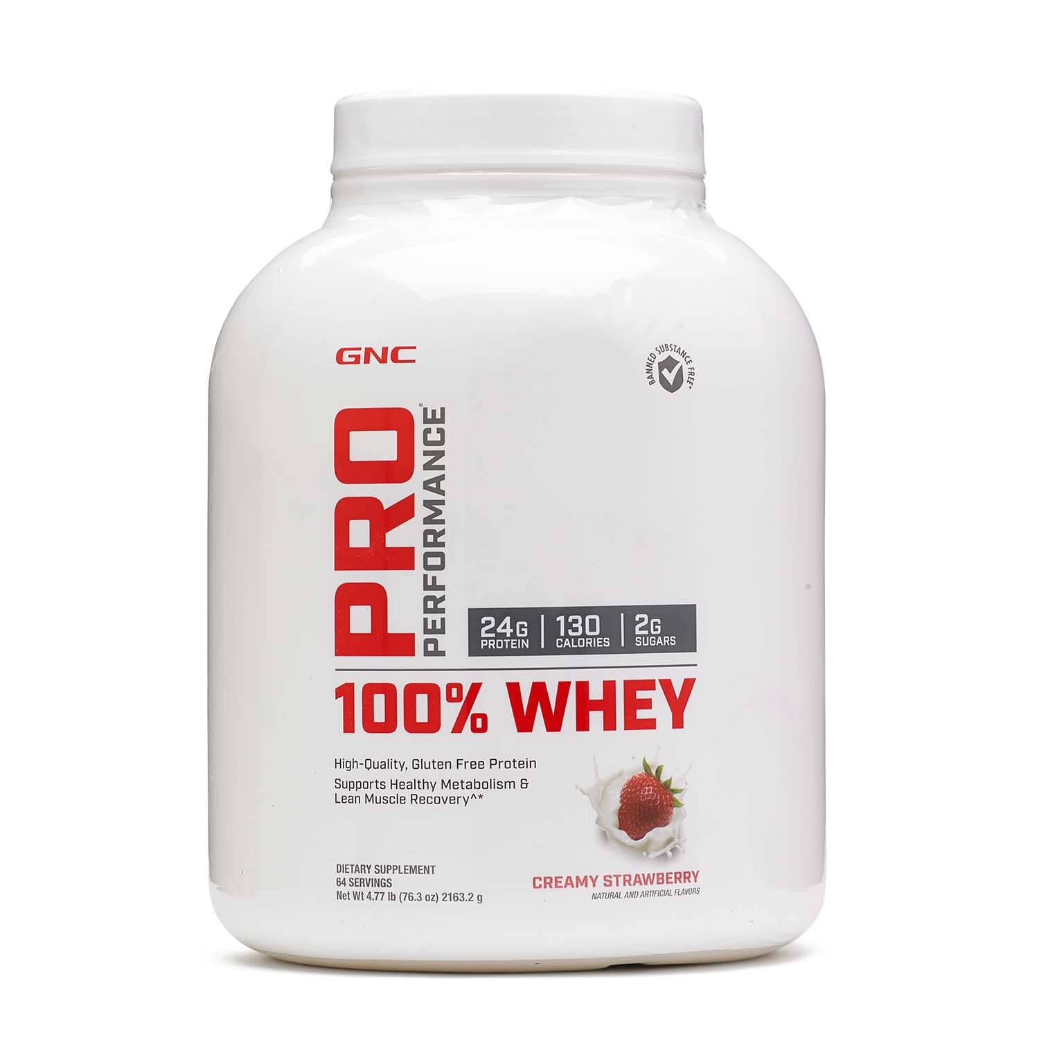 Proteina Din Zer Cu Aroma De Capsuni, Pro Performance 100% Whey 2163.2g - GNC