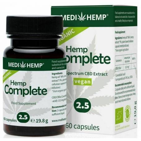 Hemp Complete Capsule cu CBD 2,5% eco-bio, 60cps, Medihemp