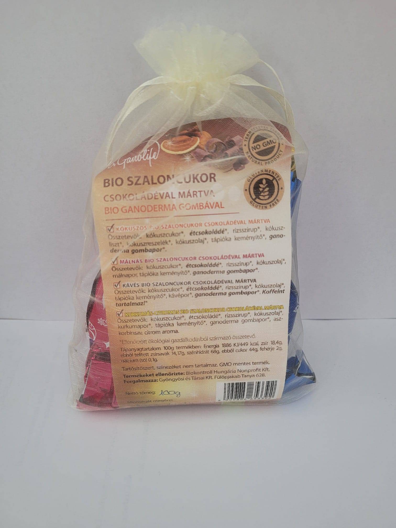 Bomboane de Craciun, VEGANE, cu zahar de cocos si ganoderma, ECO-BIO, 100g