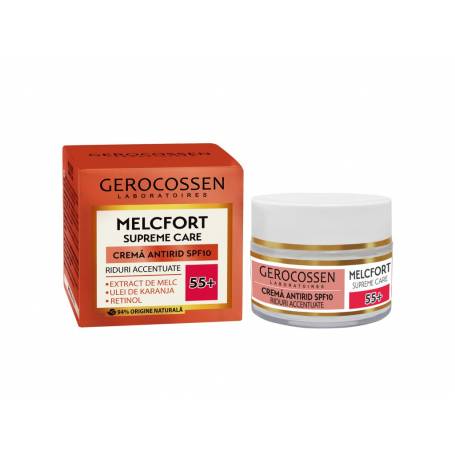 Crema antirid, riduri accentuate, 55+ SPF10 Melcfort Supreme Care, 50 ml, GEROCOSSEN