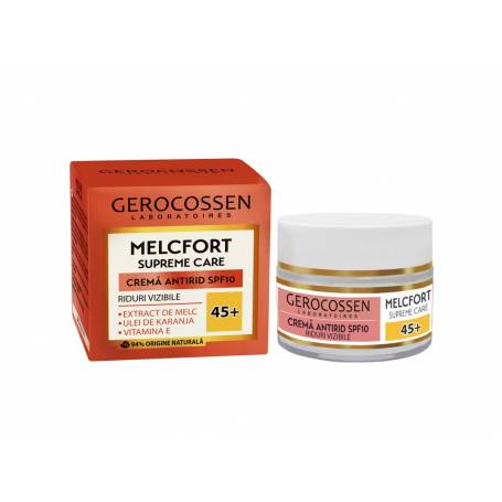 Crema antirid, riduri vizibile 45+ SPF10, Melcfort Supreme Care, 50 ml, GEROCOSSEN