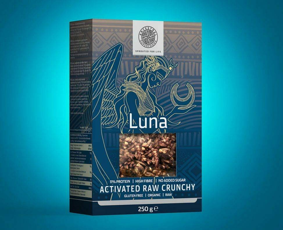 Crunchy cu seminte activate, raw, eco-bio 250g, LUNA