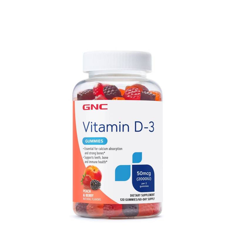 Vitamina D3, 2000 Ui Naturala Din Lanolina 120 Jeleuri - GNC