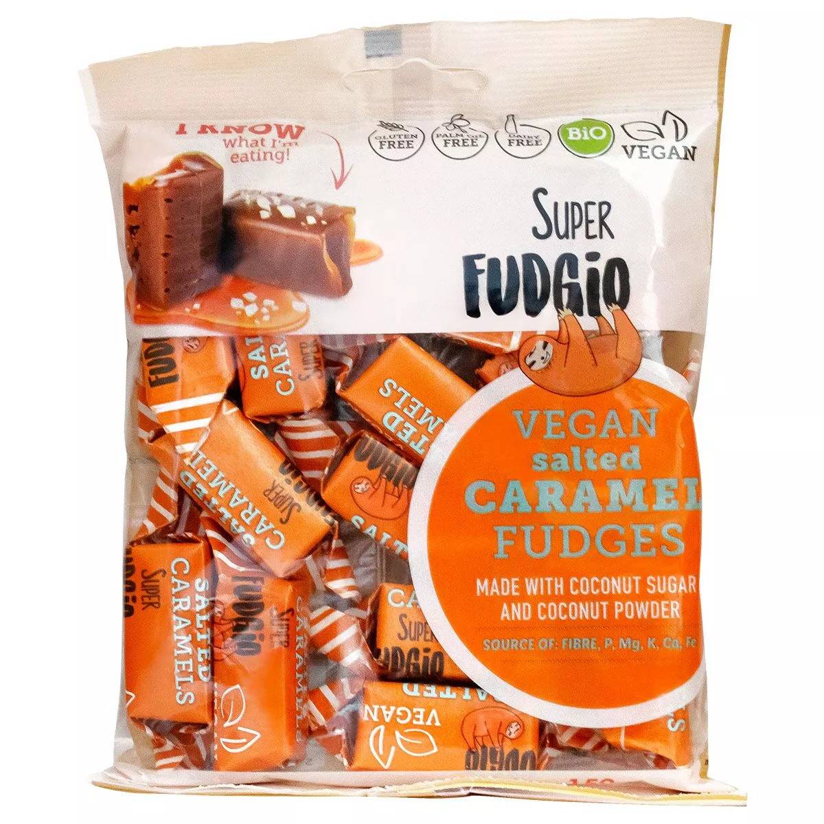 Caramele cu aroma de caramel sarat, eco-bio, 150g, Super Fudgio