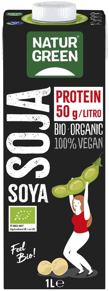 Bautura vegetala de soia - tip lapte, bogata in proteine, eco-bio, 1L Natur Green