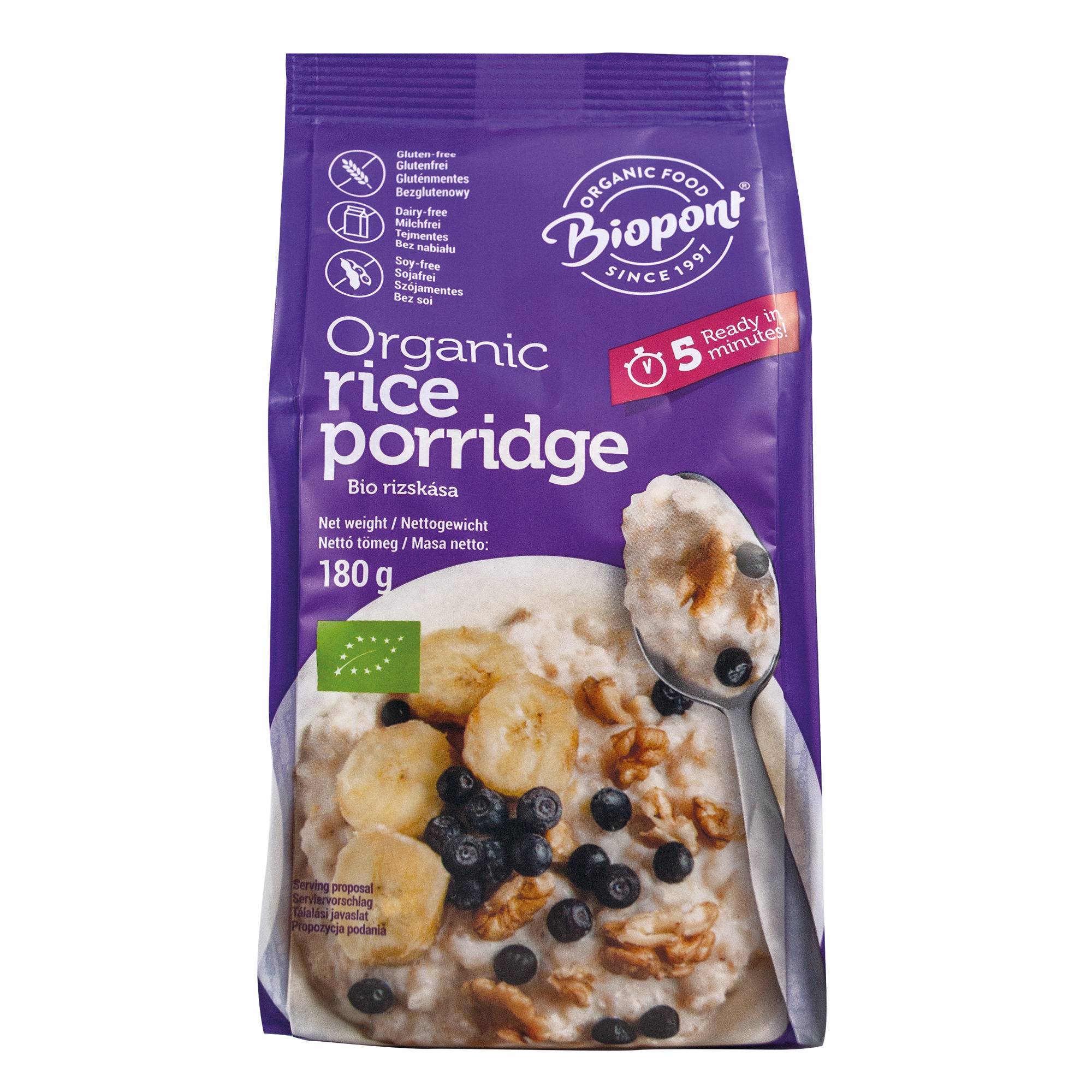 Porridge din orez, fara gluten, eco-bio,180g Biopont