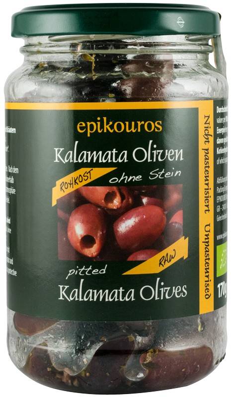 Masline kalamata crude fara samburi, eco-bio, 170 g, Epikouros