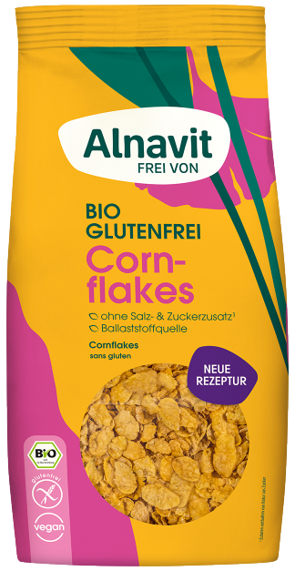 Fulgi de porumb crocanti fara gluten, fara zahar adaugat, eco-bio, 250g Alnavit