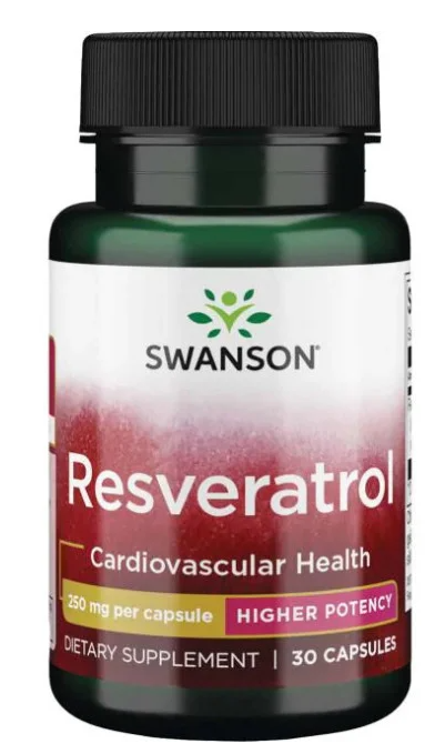 Resveratrol (Antioxidant) Higher Potency, 250 mg, 30 capsule - Swanson