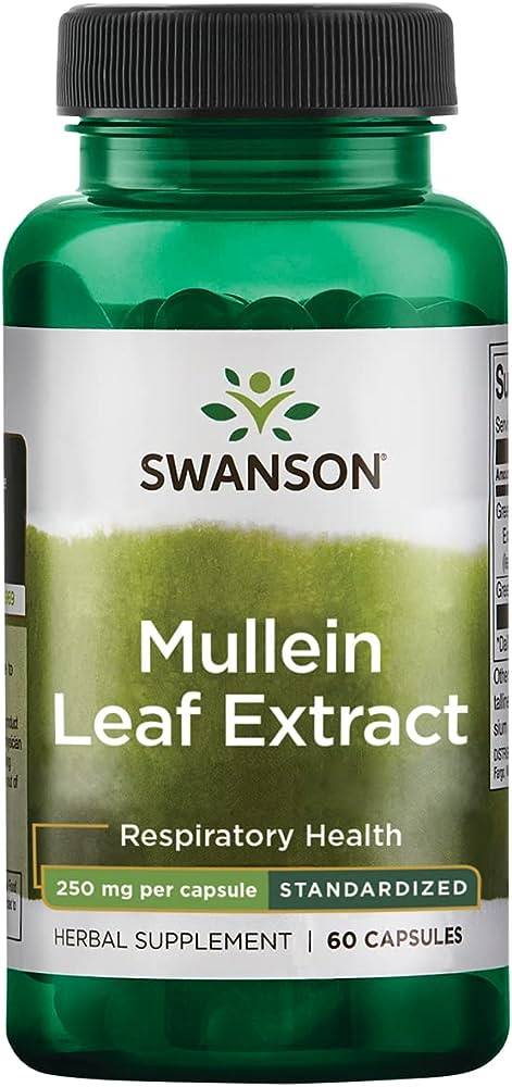 Mullein Leaf, Extract Standardizat de Lumanarica, 250 mg, 60 capsule, Swanson