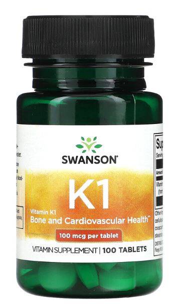 Vitamina K-1 (Filochinona) 100mcg, 100 tablete - Swanson