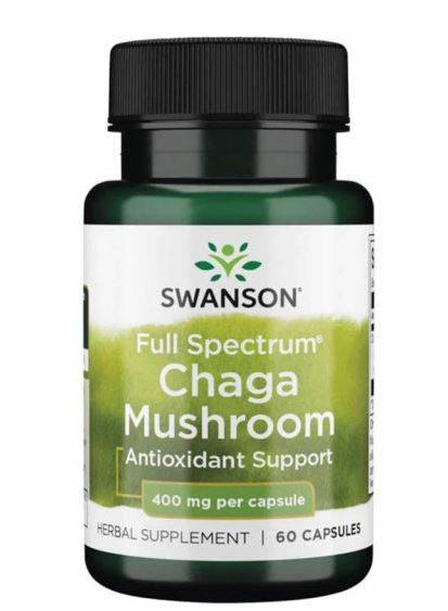 Full Spectrum Chaga Mushroom 400 mg, 60 Capsules - Swanson