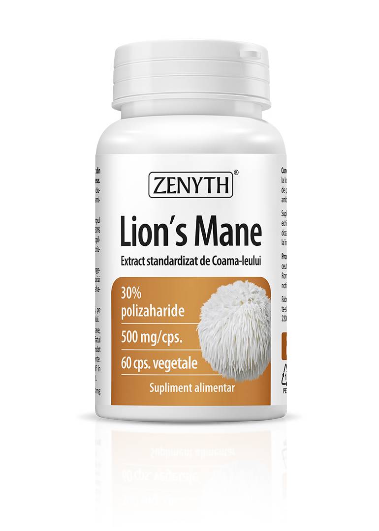 Lion\'s Mane, Extract de Coama Leului, 500 mg, 60 capsule, Zenyth