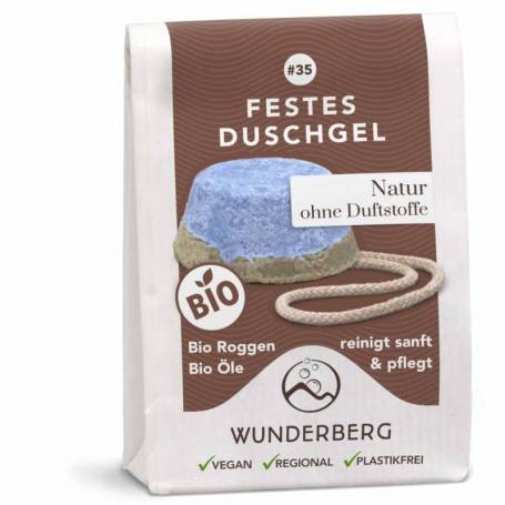 Gel de dus solid, eco-bio natural, 80g Wunderberg