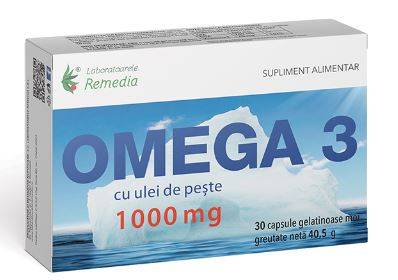 Omega 3 ulei De Peste 1000mg 30cps - REMEDIA