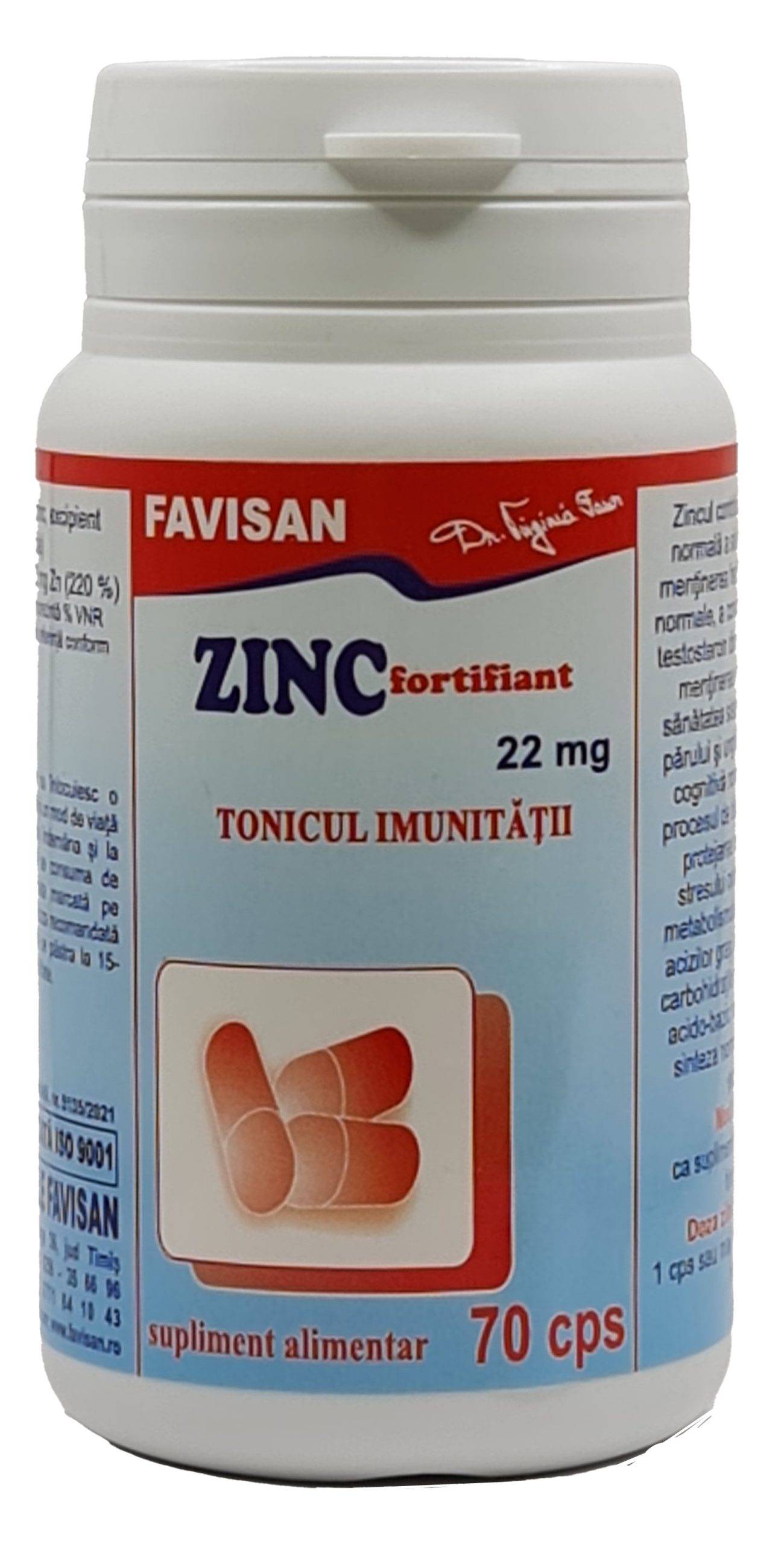 Zinc fortifiant, 22 mg, 70 capsule, Favisan