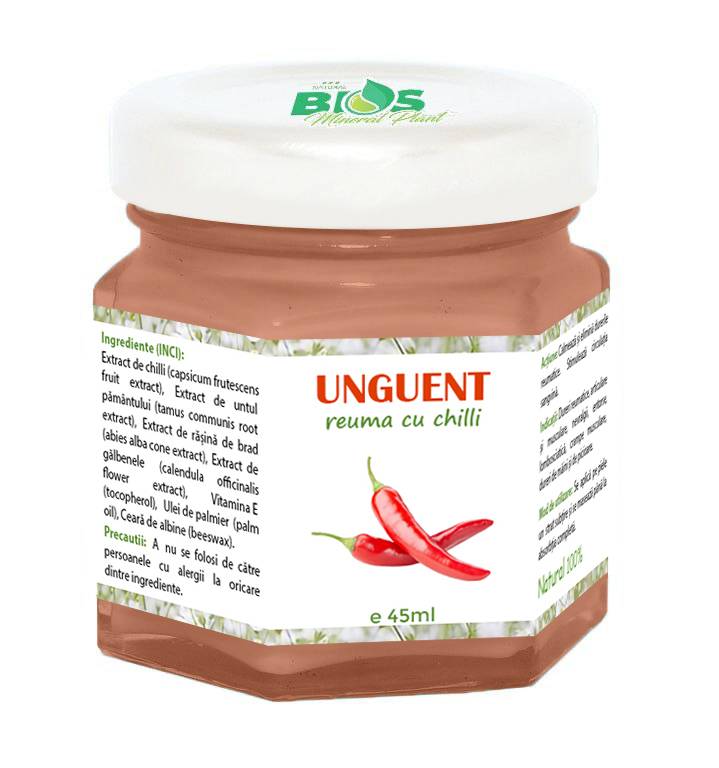 Unguent Reuma cu Chilli, 45 ml, Bios Mineral Plant