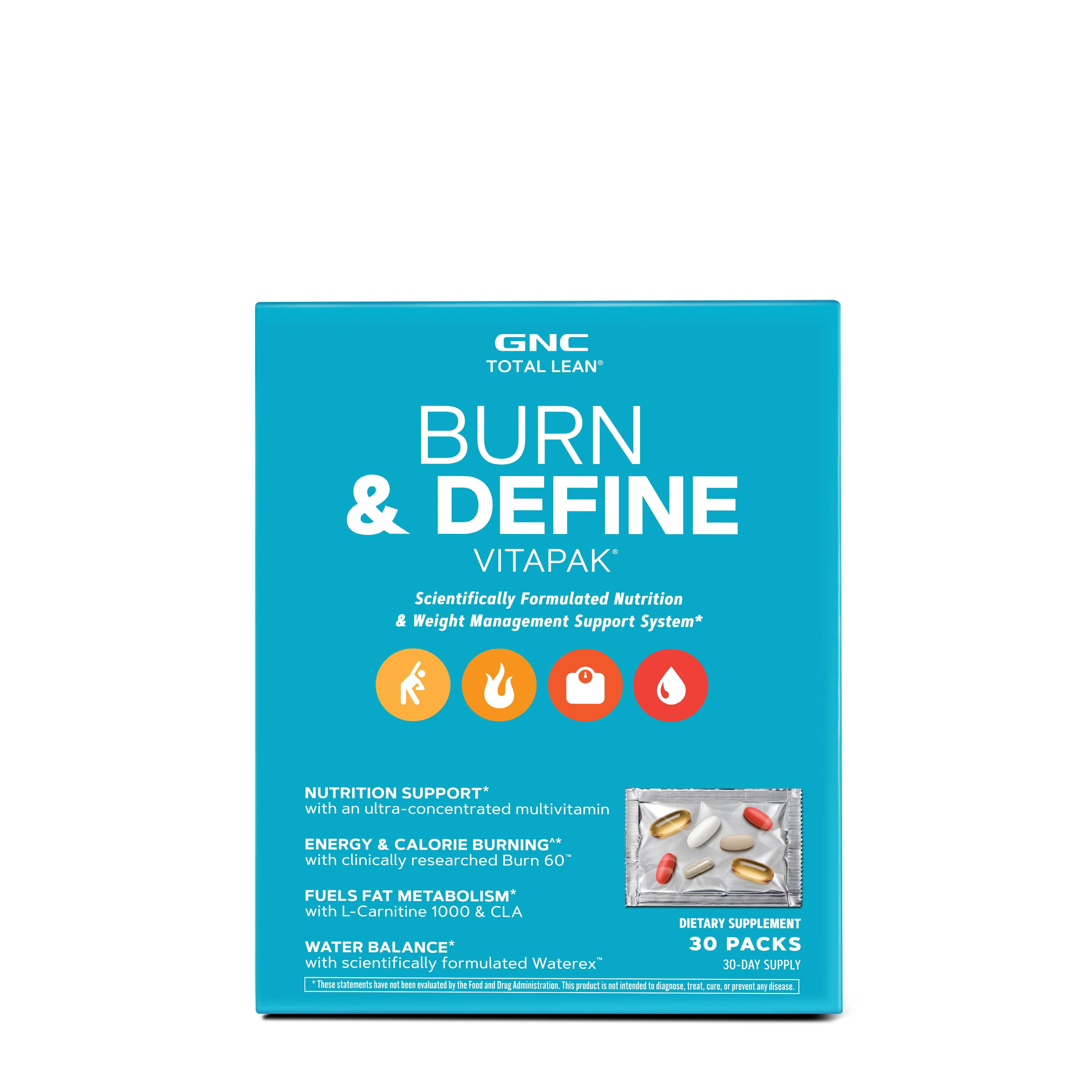 Program Complet De Slabit, Total Lean Burn & Define Vitapak, 30 Pachete - GNC