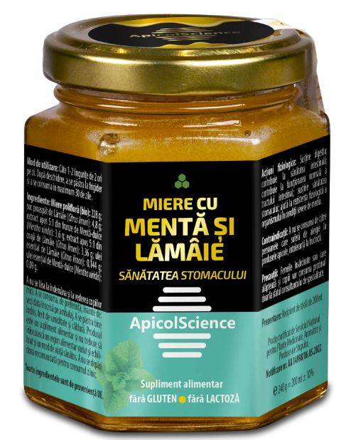 Miere cu Menta si lamaie 200ml - DVR Pharm