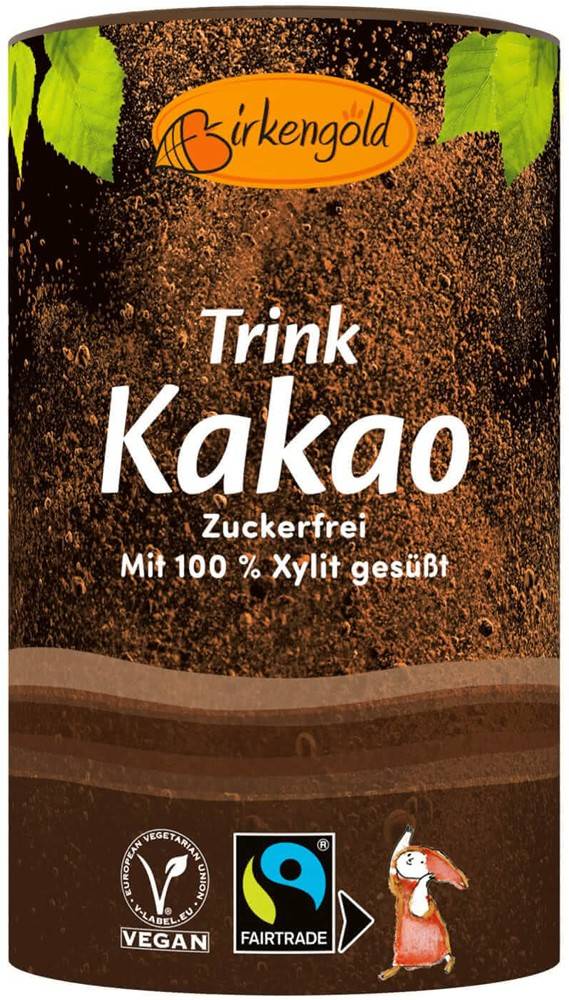 Cacao, pulbere fara zahar, indulcita cu xylitol, 200g - Birkengold