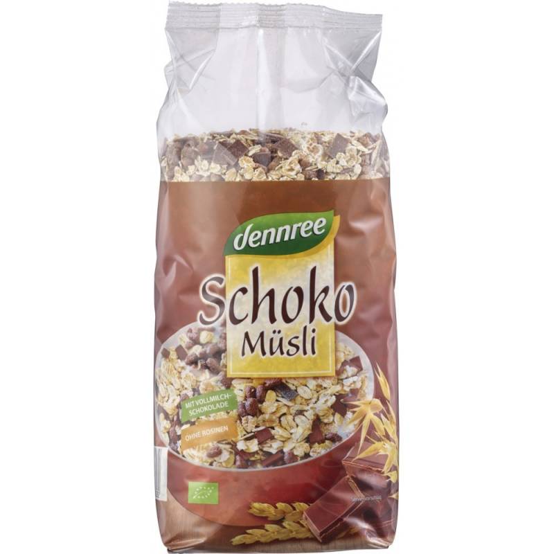 Musli cu ciocolata, eco-bio, 750 g, Dennree