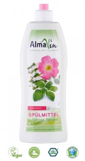 Detergent de vase organic cu trandafir salbatic si melisa 500ml - AlmaWin