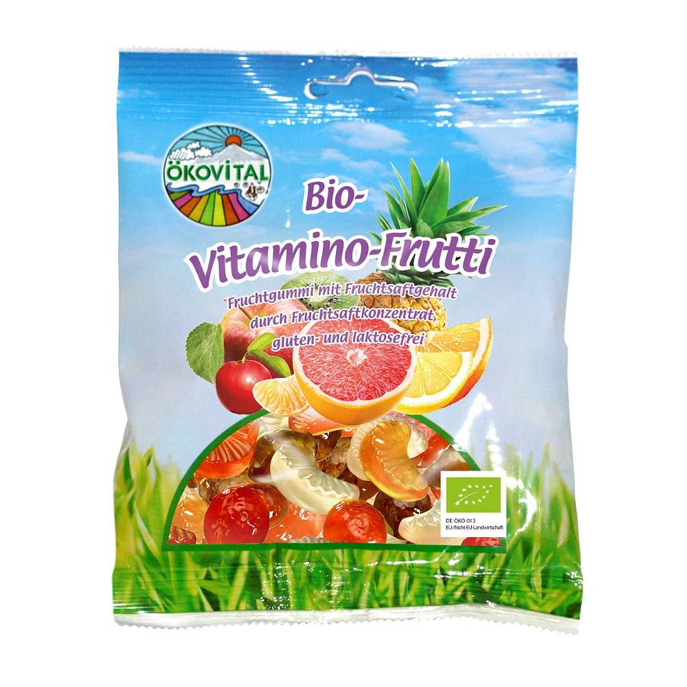 Jeleuri cu fructe si vitamine, fara gluten si fara lactoza, eco-bio, 80 g, Okovital