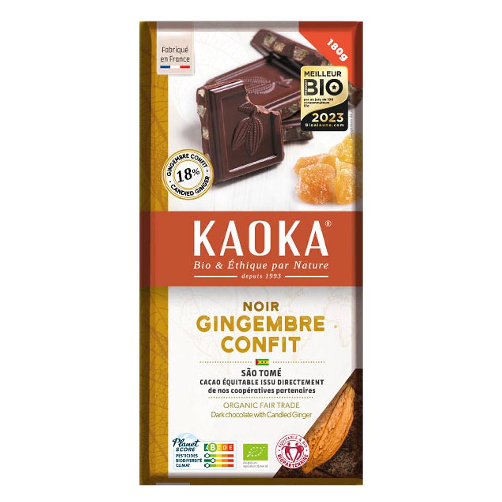 Ciocolata neagra cu ghimbir confiat, 180g - Koaka