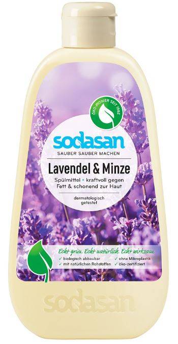 Detergent de vase lichid cu lavanda si menta Ecologic 500ml - Sodasan