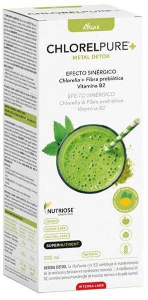Chlorelpure, bautura detoxifianta cu aroma de menta si lamaie, 500 ml, Intersa Labs