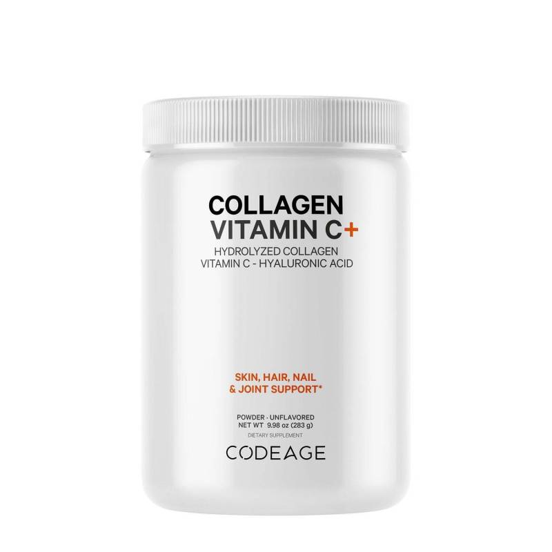 Colagen Hidrolizat cu Vitamina C si Acid Hialuronic, 283 G, Codeage