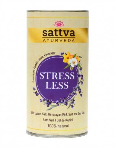 Sare de baie anti-stres cu sare epsom, sare de mare, sare de Himalaya, Stress Less, 300 g, Sattva