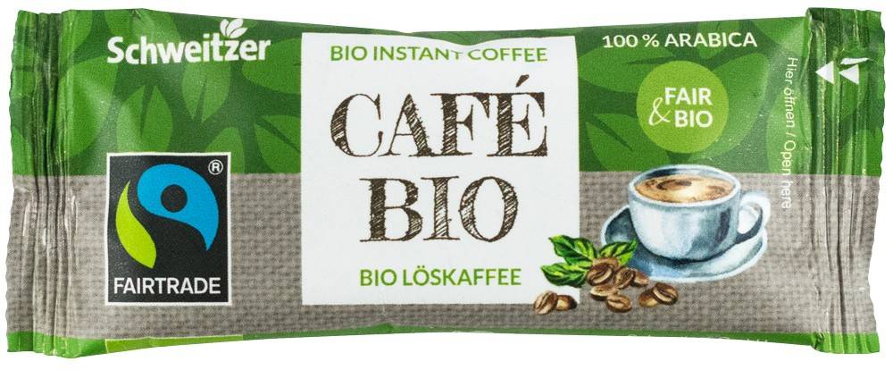 Cafea instant fairtrade, 100% arabica Eco-Bio 2,4g - Schweitzer