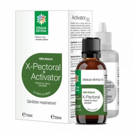 X-pectoral 10 ml cu activator, adjuvant pentru tuse, 50 ml, Steaua Divina