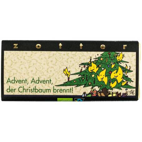 Ciocolata facuta manual - editie de Craciun - Advent, eco-bio, 70 g, ZOTTER