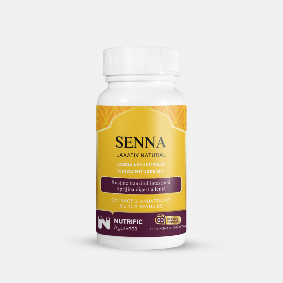 Senna, laxativ natural, 480 mg, 60 capsule vegetale, Nutrific