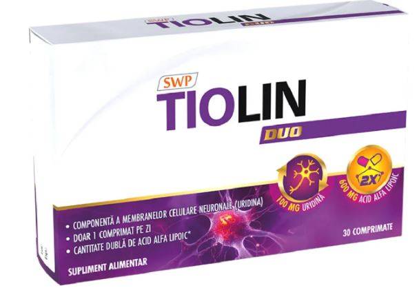 TIOLIN DUO, Antioxidant, 30 Comprimate - SUNWAVE PHARMA