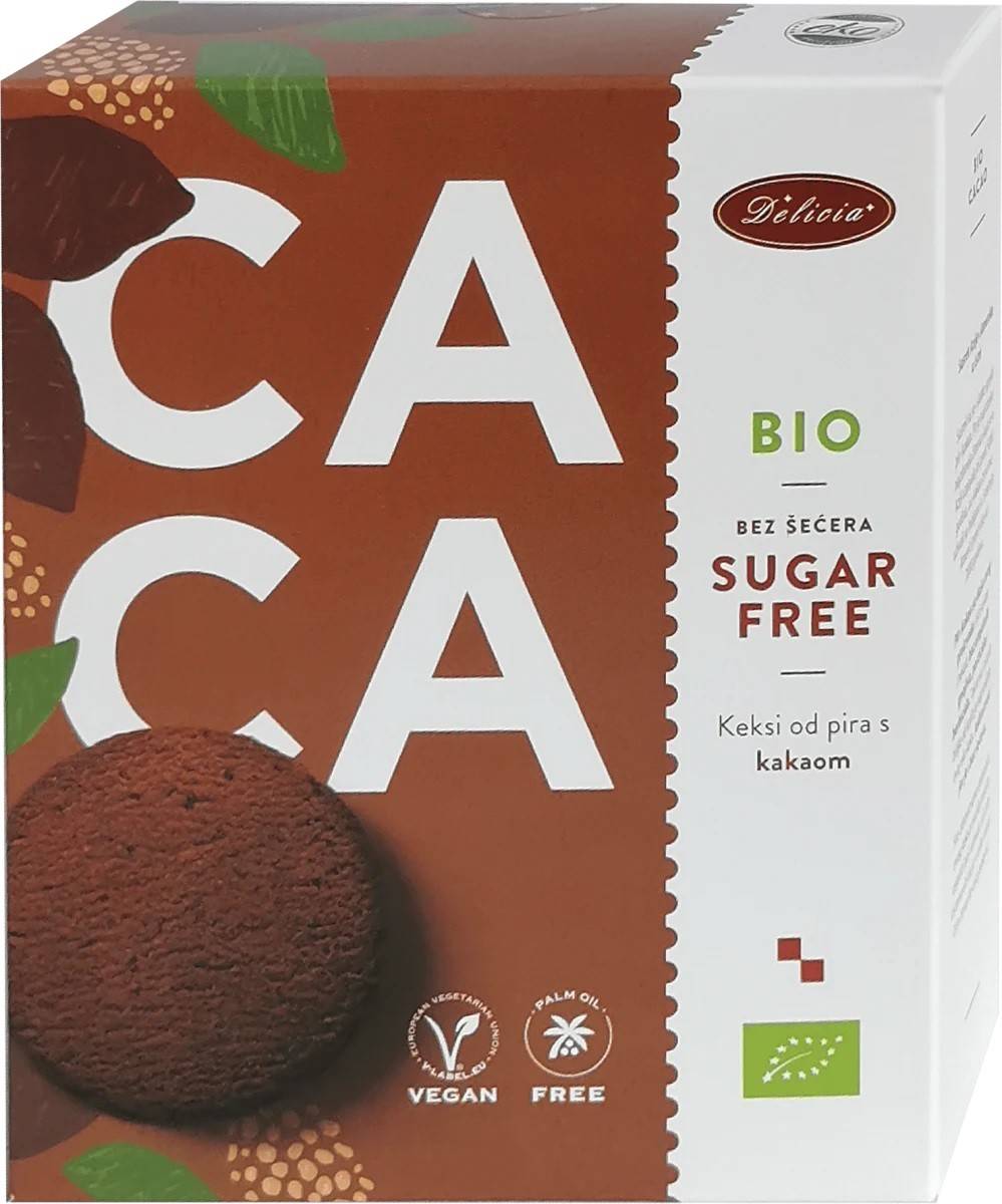 Biscuiti CACAO fara zahar din faina spelta cu cacao Eco-Bio 125g - Delicia