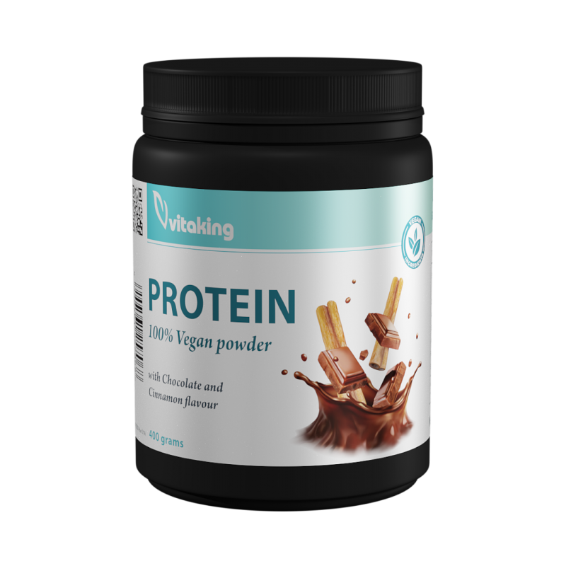 Proteina vegetala cu gust de scortisoara si ciocolata, 400g - Vitaking