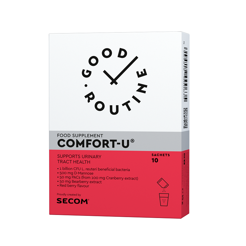 COMFORT-U, adjuvant in mentinerea sanatatii si echilibrului florei tractului urinar, 10 plicuri, Good Routine, Secom