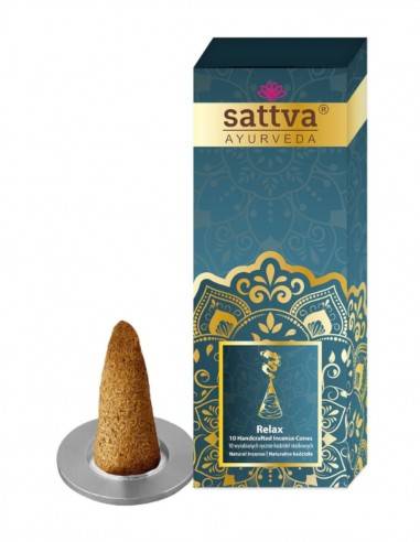 Conuri parfumate Relax cu suport, 10buc – Sattva Ayurveda