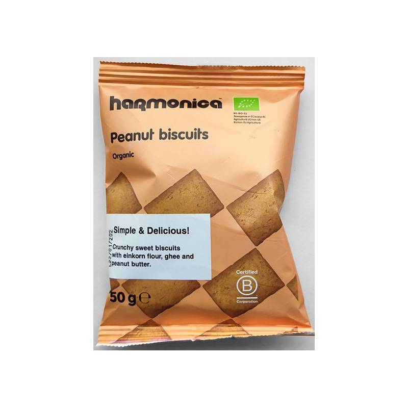 BISCUITI CU PASTA DE ARAHIDE Eco-Bio 50g - HARMONICA