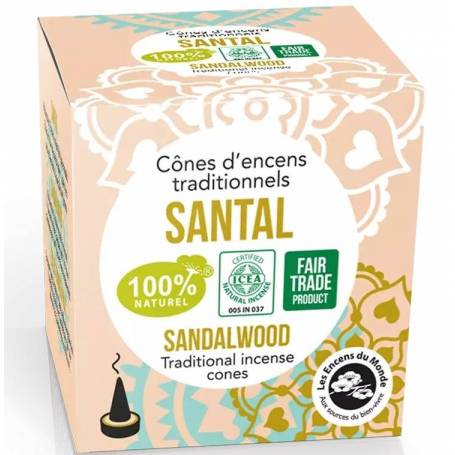 Conuri parfumate naturale Santal, indiene 12 bucati - Aromandise