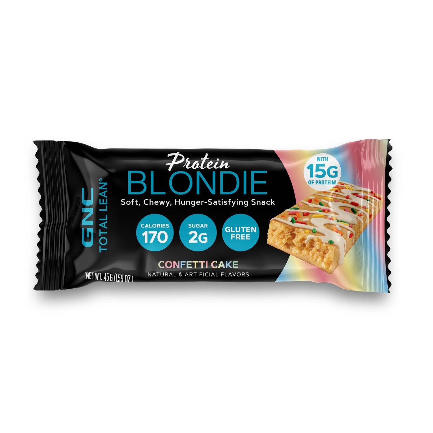 Prajitura Blondie Cu Aroma De Ciocolata Alba Si Confetti, Protein Blondie Confetti Cake 45g - GNC